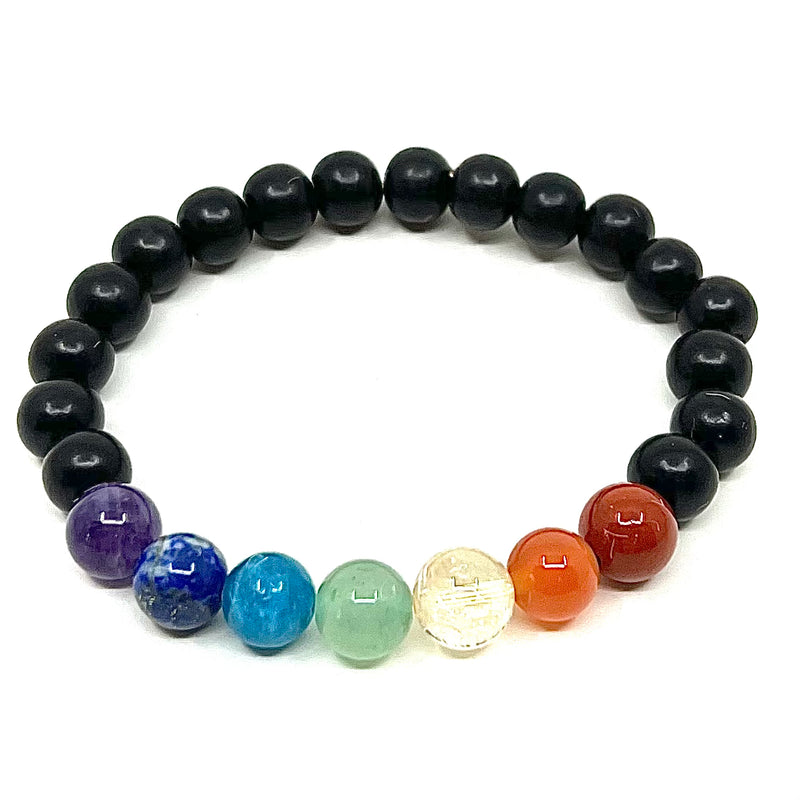 Chakra Bracelet with Ebony Beads
