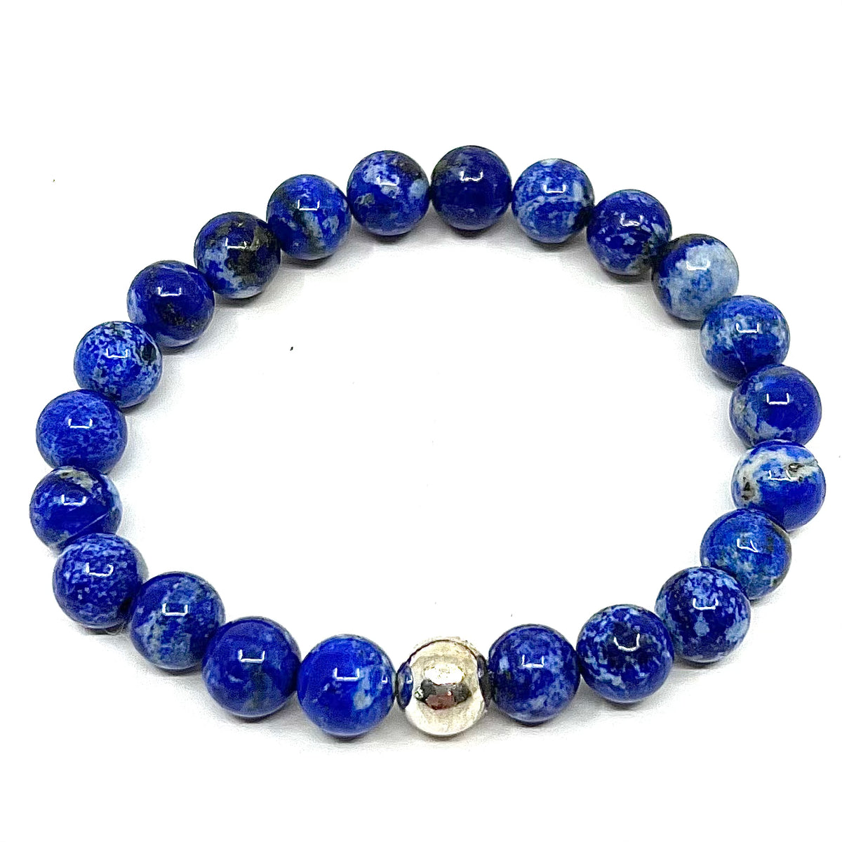 Reiki attuned and blessed lapis discount lazuli with Hematite hearts bracelet